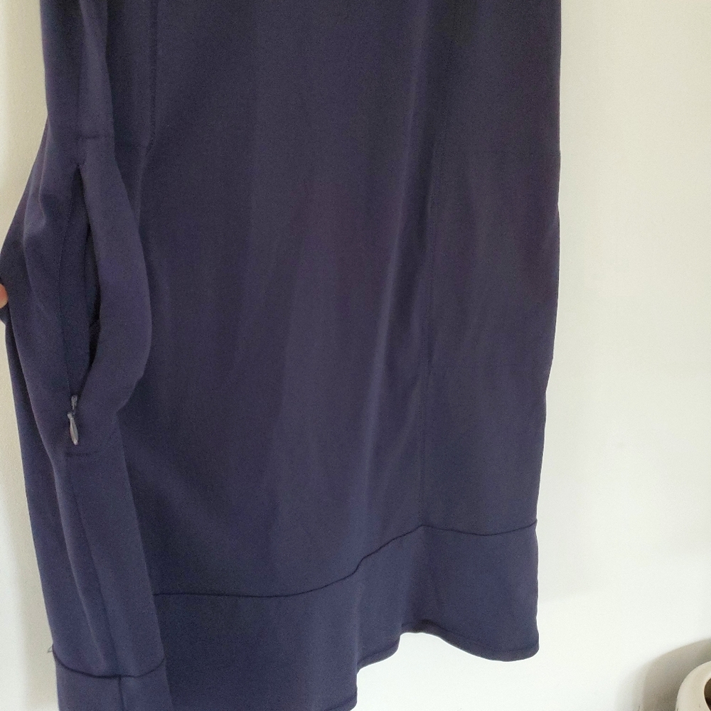 J. JILL FIT sz MP Sleeveless Knit Sport Dress Navy Blue Nylon Spandex Athleisure - Picture 5 of 13